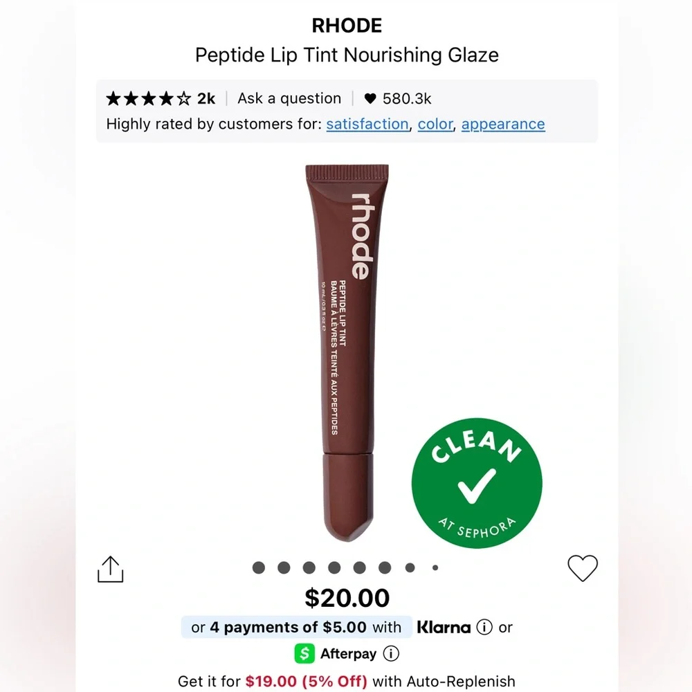 NIB Rhode Peptide Lip Tint in Shade Espresso